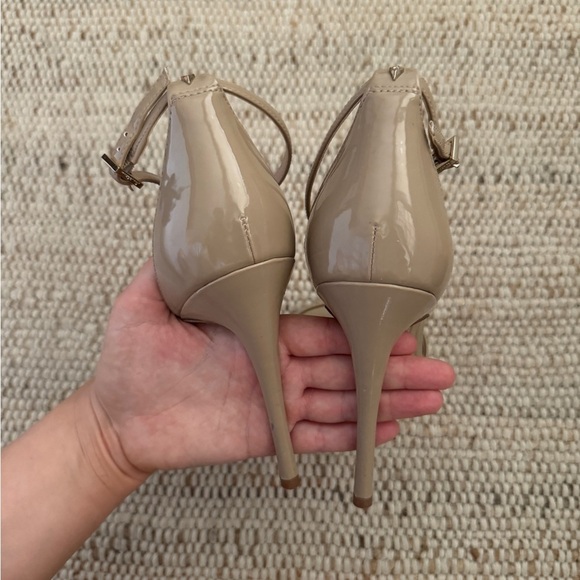 Sam Edelman Nude Patent Heels Size 10 – Ankle Strap Dress Sandals - Picture 3 of 5